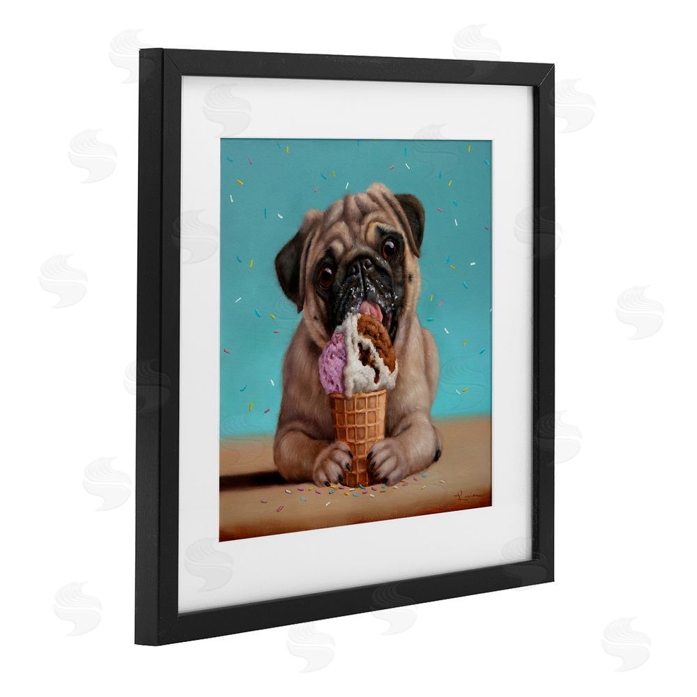 Lucia Heffernan Neapawlitan Ice Cream & Dog Black Framed Print Under Glass Wall Art