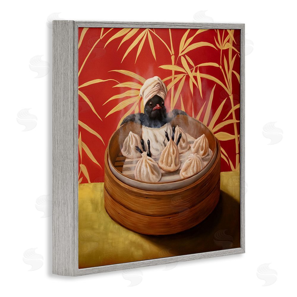 Lucia Heffernan Bamboo Steamer Bird Gray Framed Giclee Print Wall Art