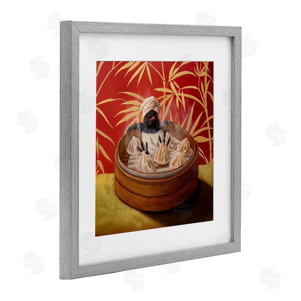 Lucia Heffernan Bamboo Steamer Bird Gray Framed Print Under Glass Wall Art