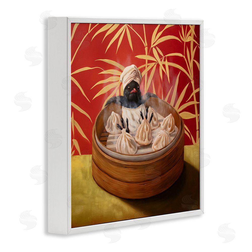 Lucia Heffernan Bamboo Steamer Bird White Framed Giclee Print Wall Art