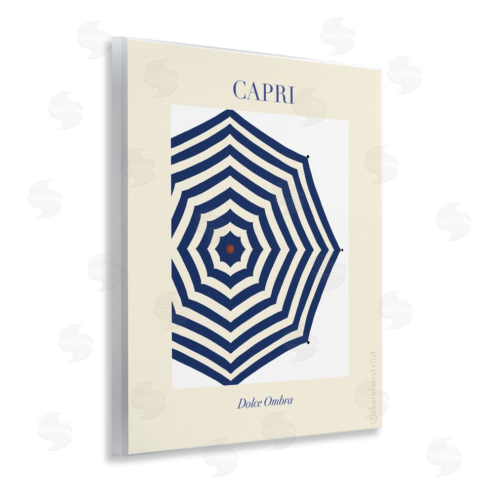 A Barefoot Stylist Capri Striped Umbrella Wall Plaque Art Print