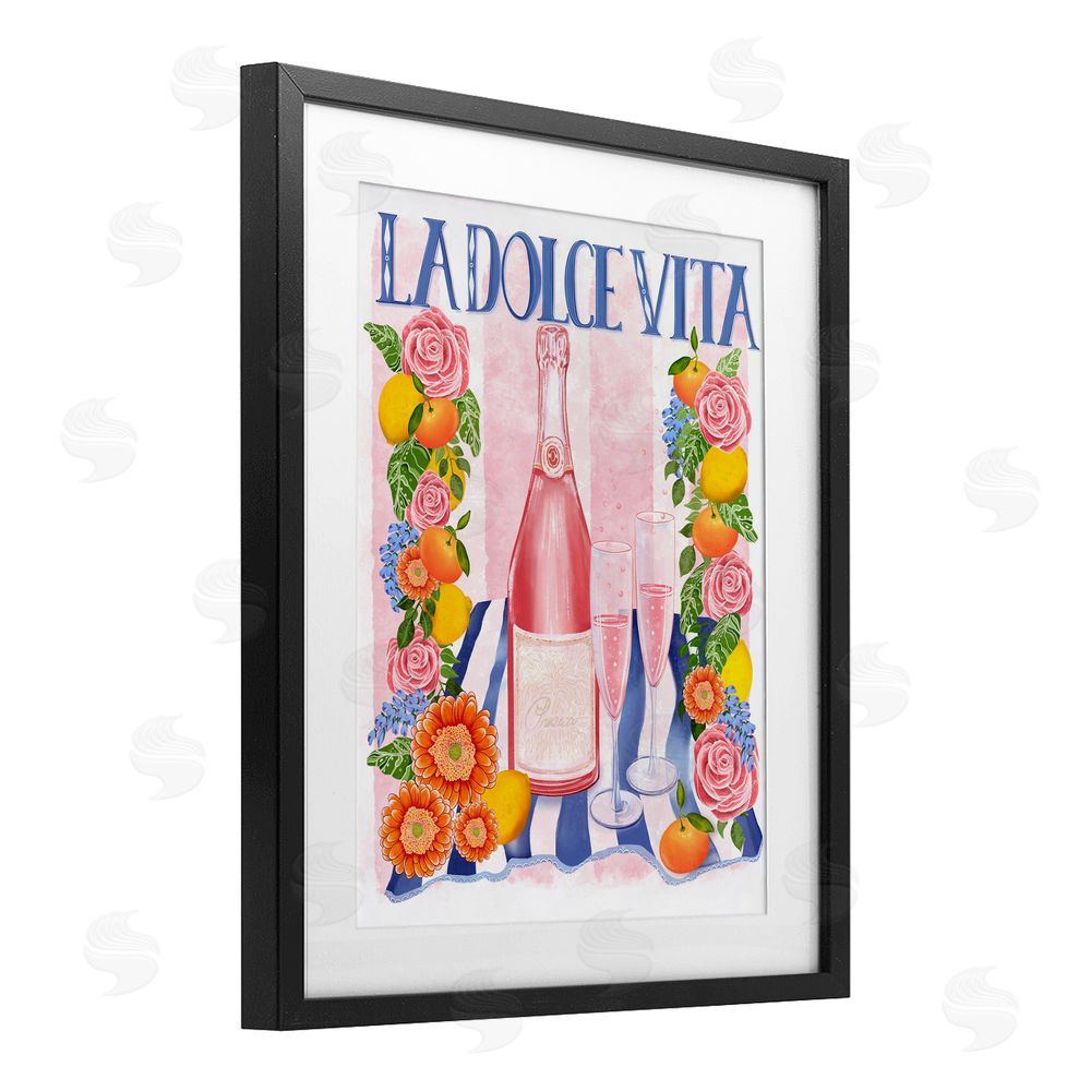 Lori Mosley Pink Champagne Picnic Black Framed Print Under Glass Wall Art