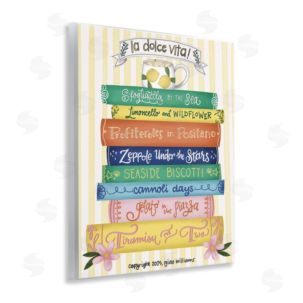 Giao Williams Italian Kitchen Cook Books Wooden Wall Plaque Art Print