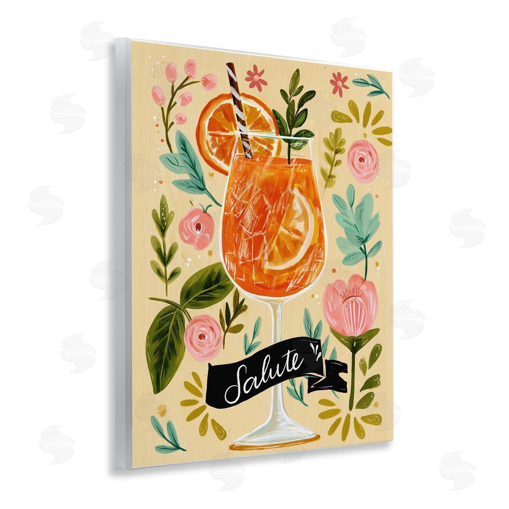 Yen Salute Citrus Cocktail Wooden Wall Plaque Art Print