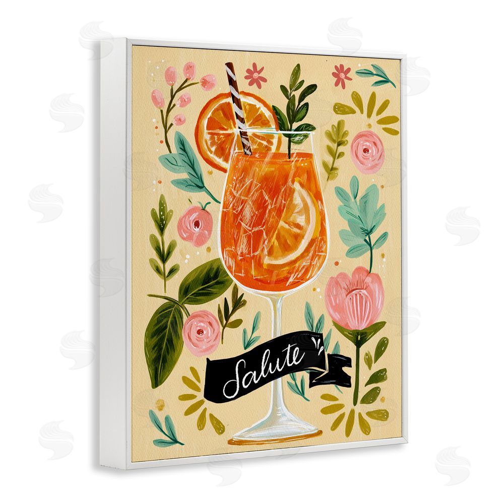 Yen Salute Citrus Cocktail White Framed Giclee Wall Art Print