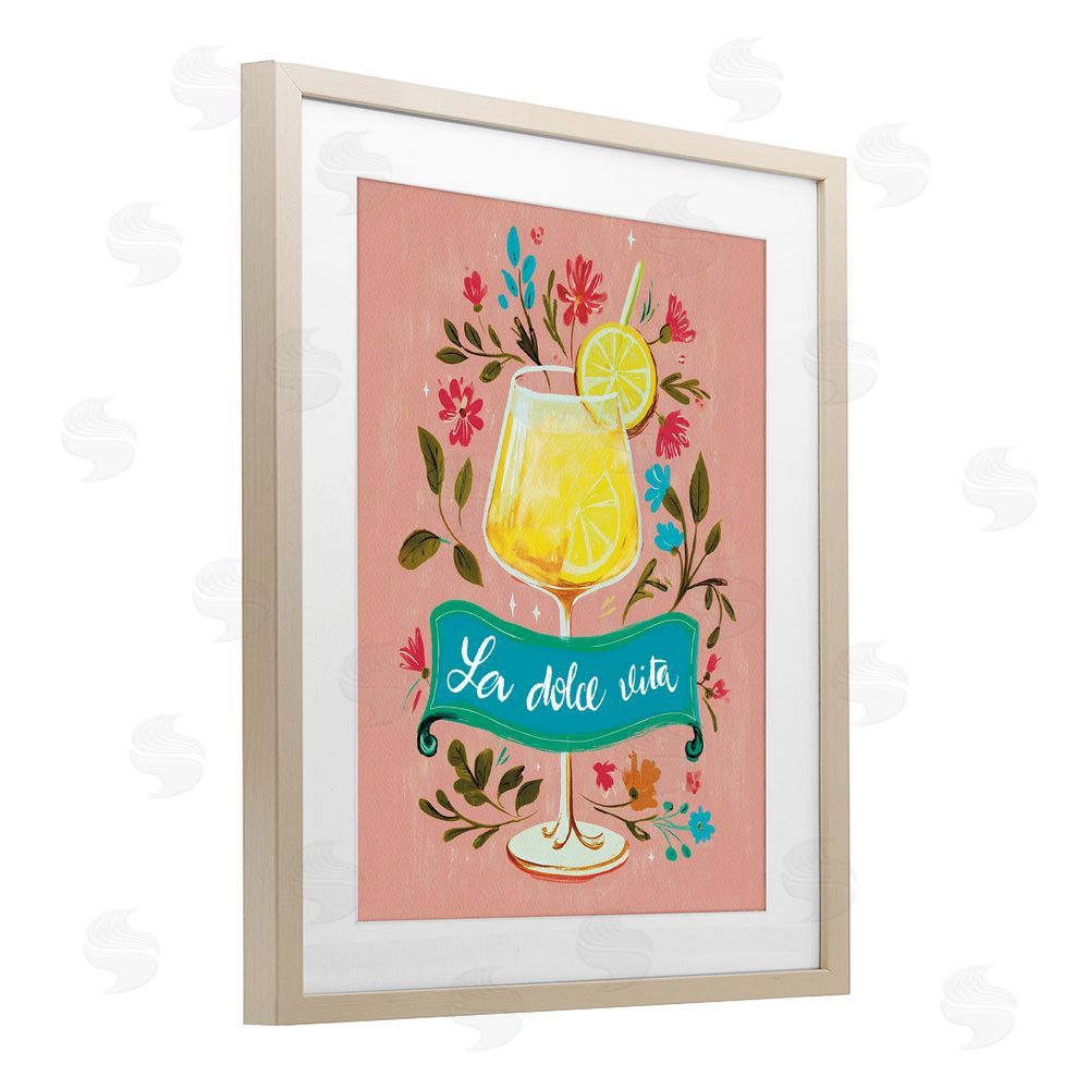 Yen Lemon Cocktail Sweet Life Brown Framed Print Under Glass Wall Art