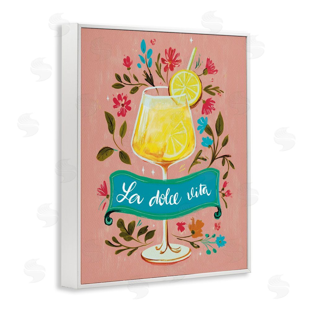 Yen Lemon Cocktail Sweet Life White Framed Giclee Wall Art Print