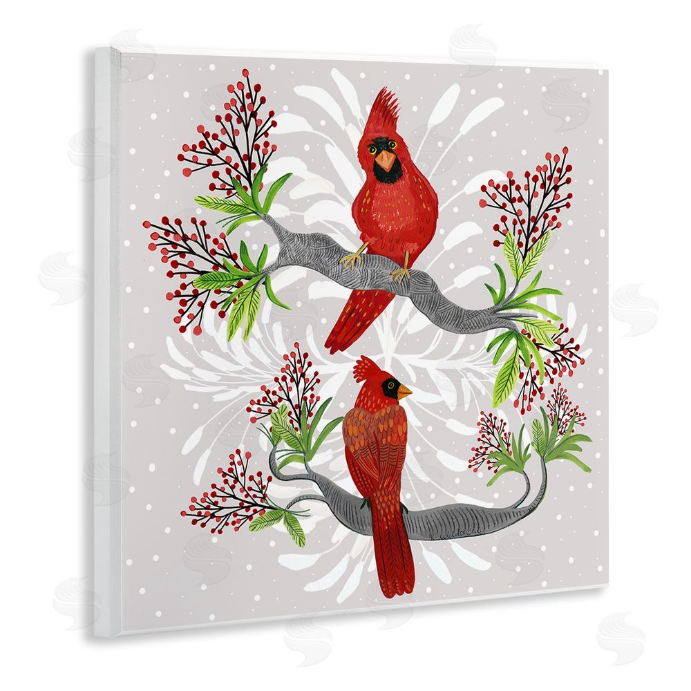 Kay Widdowson Christmas Birds with Berries Wall Plaque Art Print