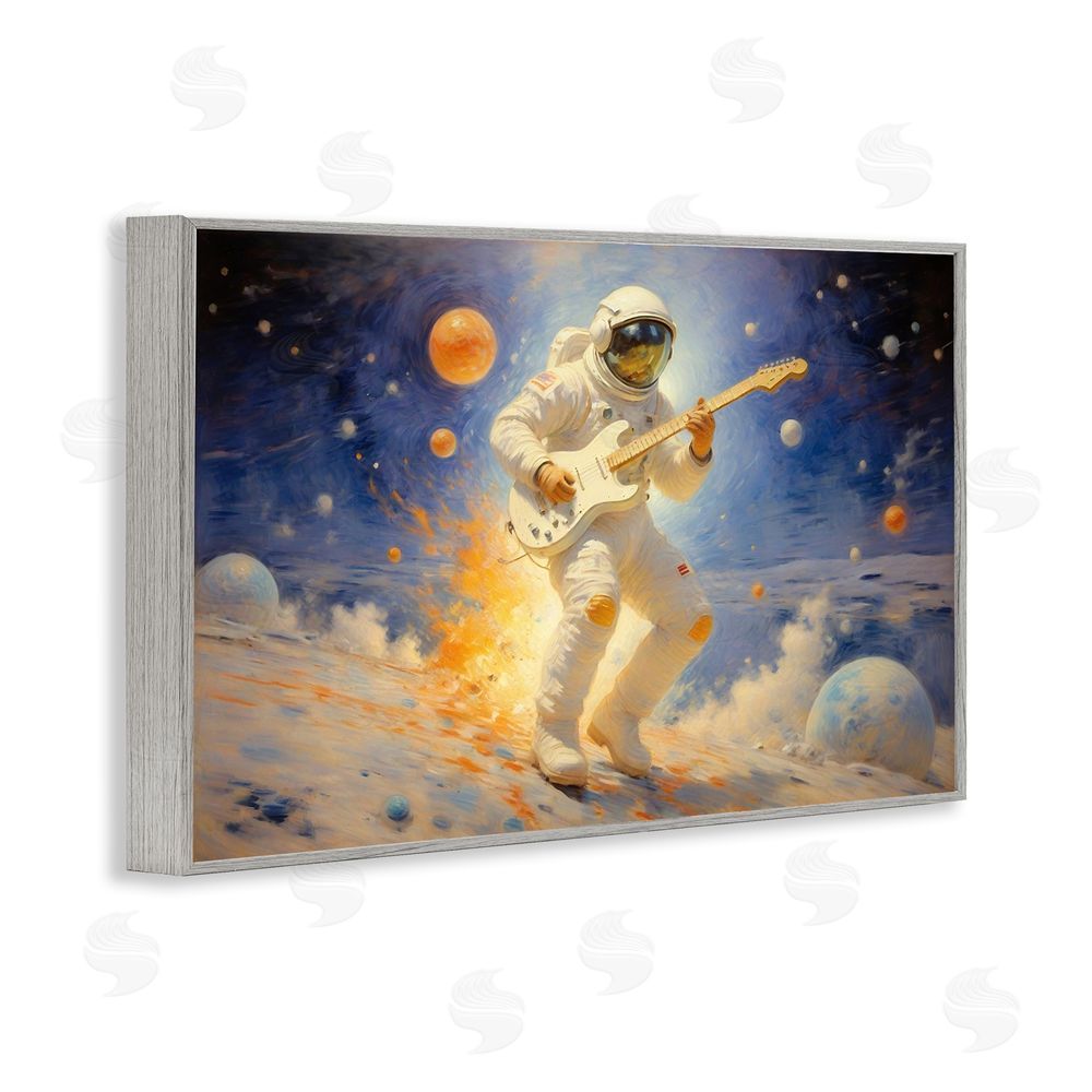 Angie Hawke Space Astronaut Musician Gray Framed Giclee Print Wall Art