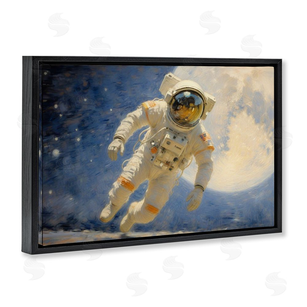 Angie Hawke Astronaut in Vast Galaxy Black Floating Frame Canvas Wall Art Print