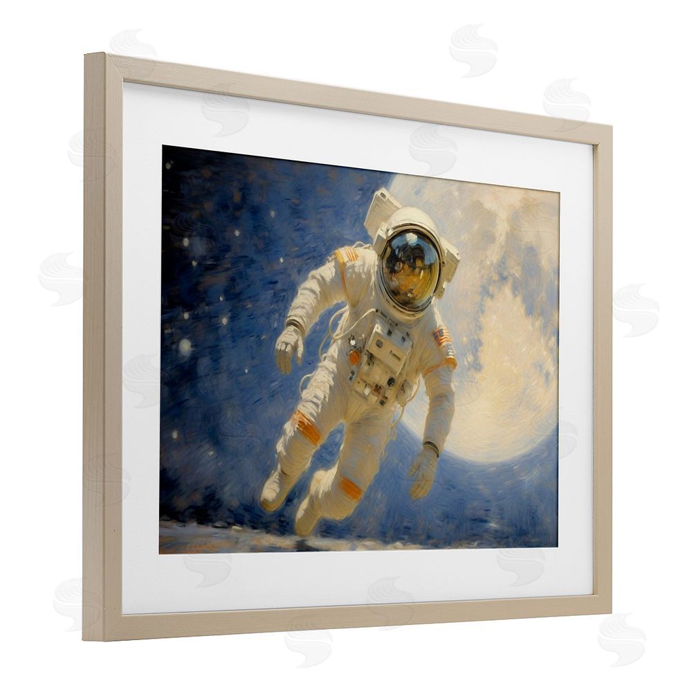 Angie Hawke Astronaut in Vast Galaxy Brown Framed Print Under Glass Wall Art