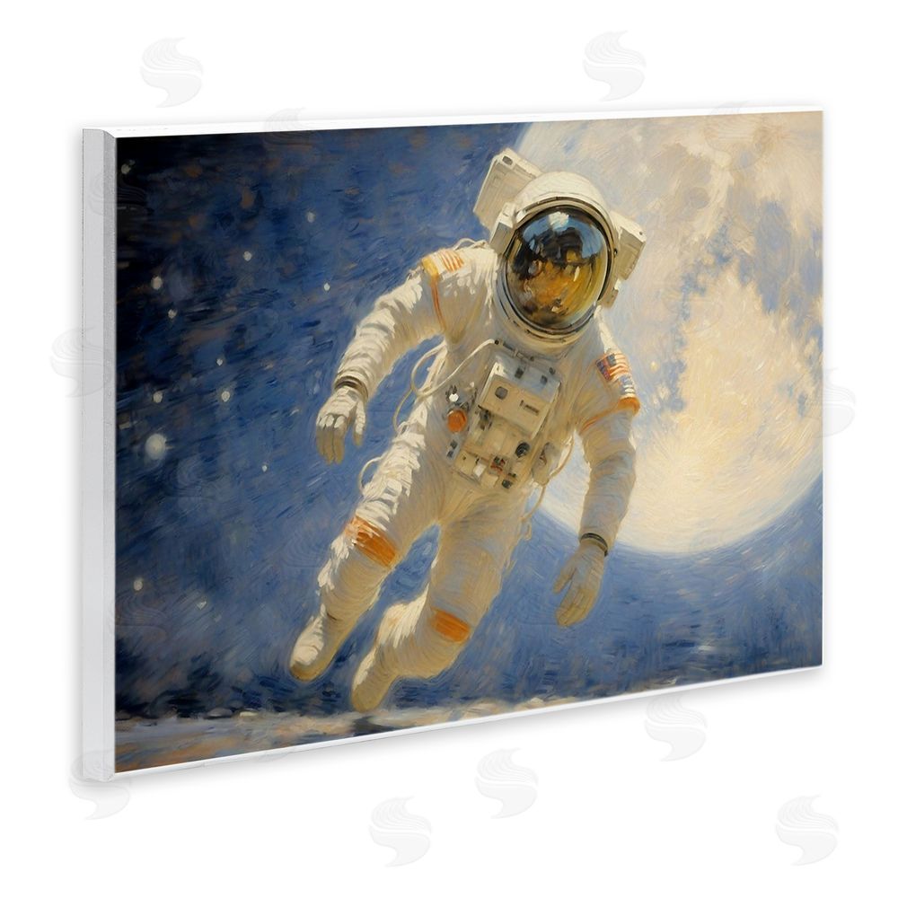 Angie Hawke Astronaut in Vast Galaxy Wooden Wall Plaque Art Print