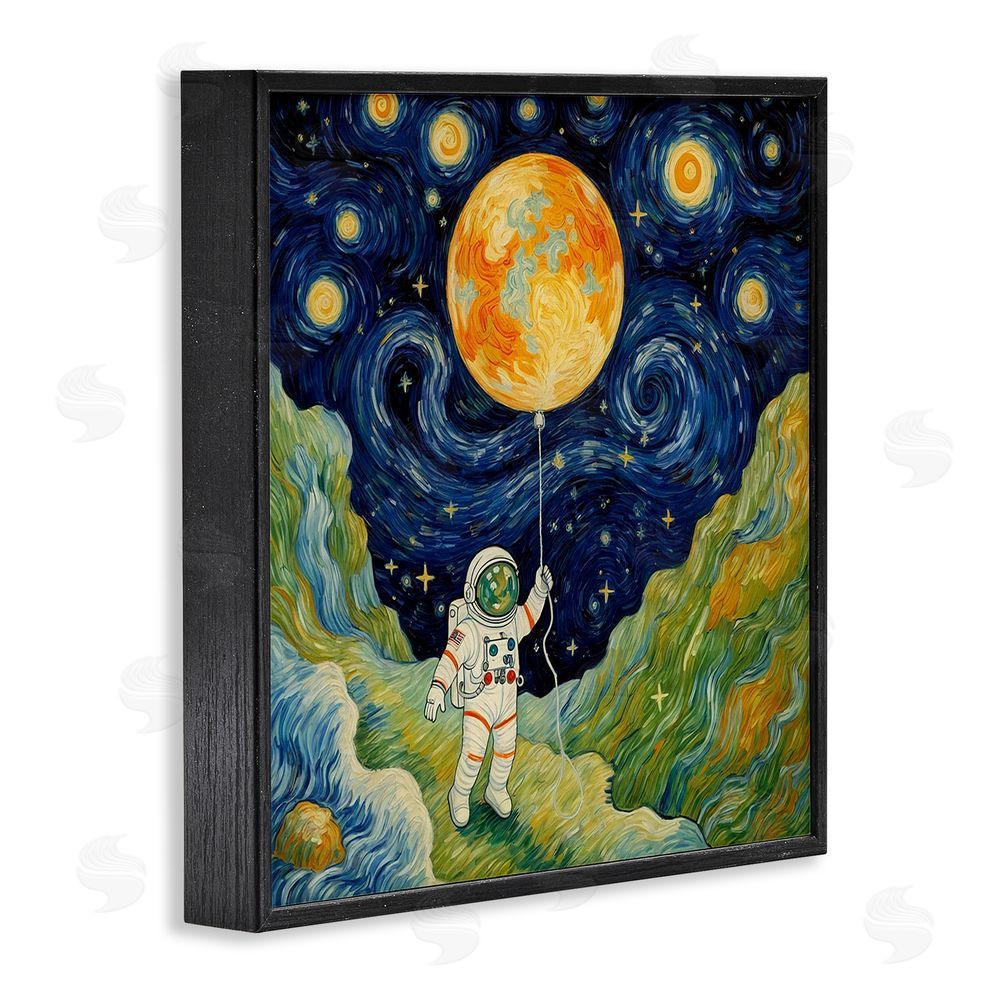 Angie Hawke Impressionist Astronaut in Space Black Framed Giclee Print Wall Art