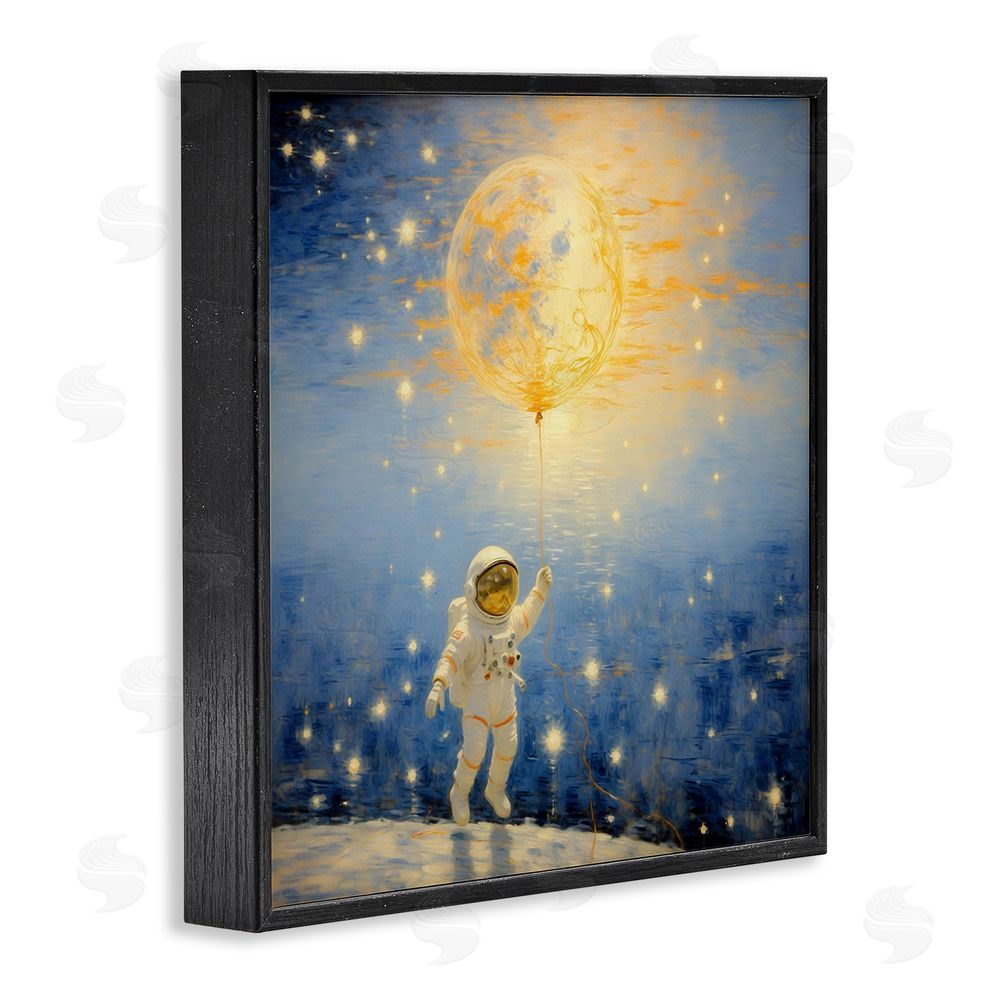 Angie Hawke Astronaut with Dreamy Cosmic Balloon Black Framed Giclee Print Wall Art