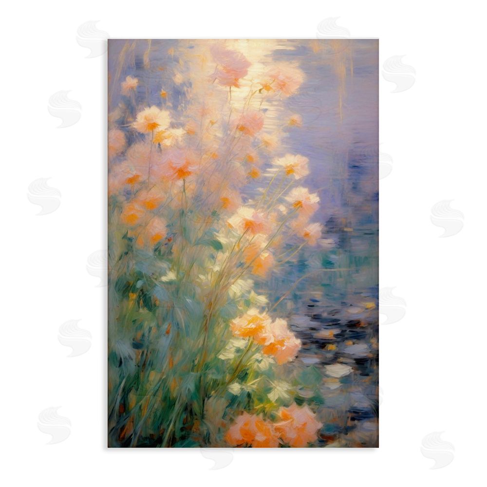 Angie Hawke Sunlit Pastel Blossoms Impression Stretched Canvas Wall Art Print