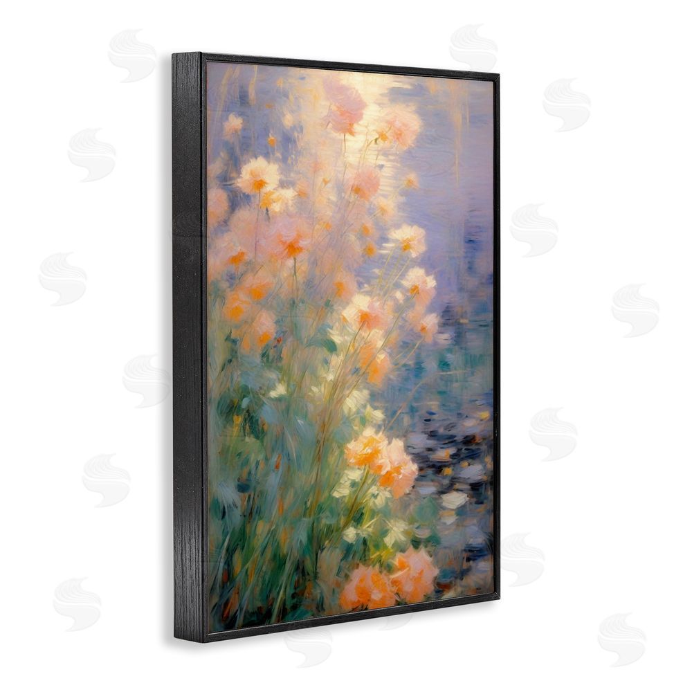 Angie Hawke Sunlit Pastel Blossoms Impression Black Framed Giclee Wall Art Print