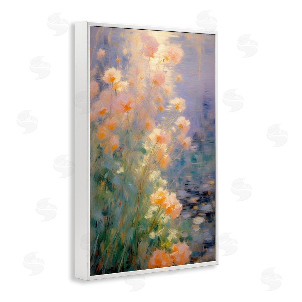Angie Hawke Sunlit Pastel Blossoms Impression White Framed Giclee Wall Art Print