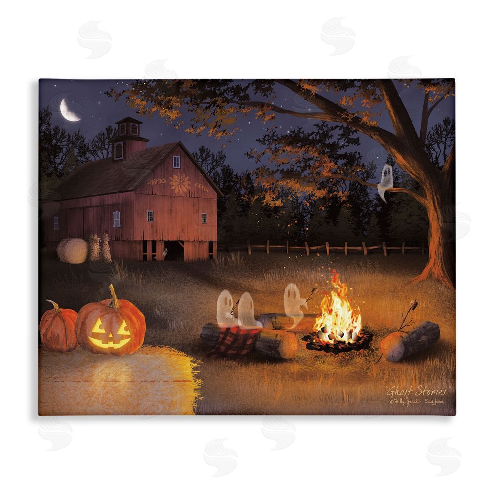 Billy Jacobs Spooky Ghosts & Autumn Campfire Canvas Wall Art Print