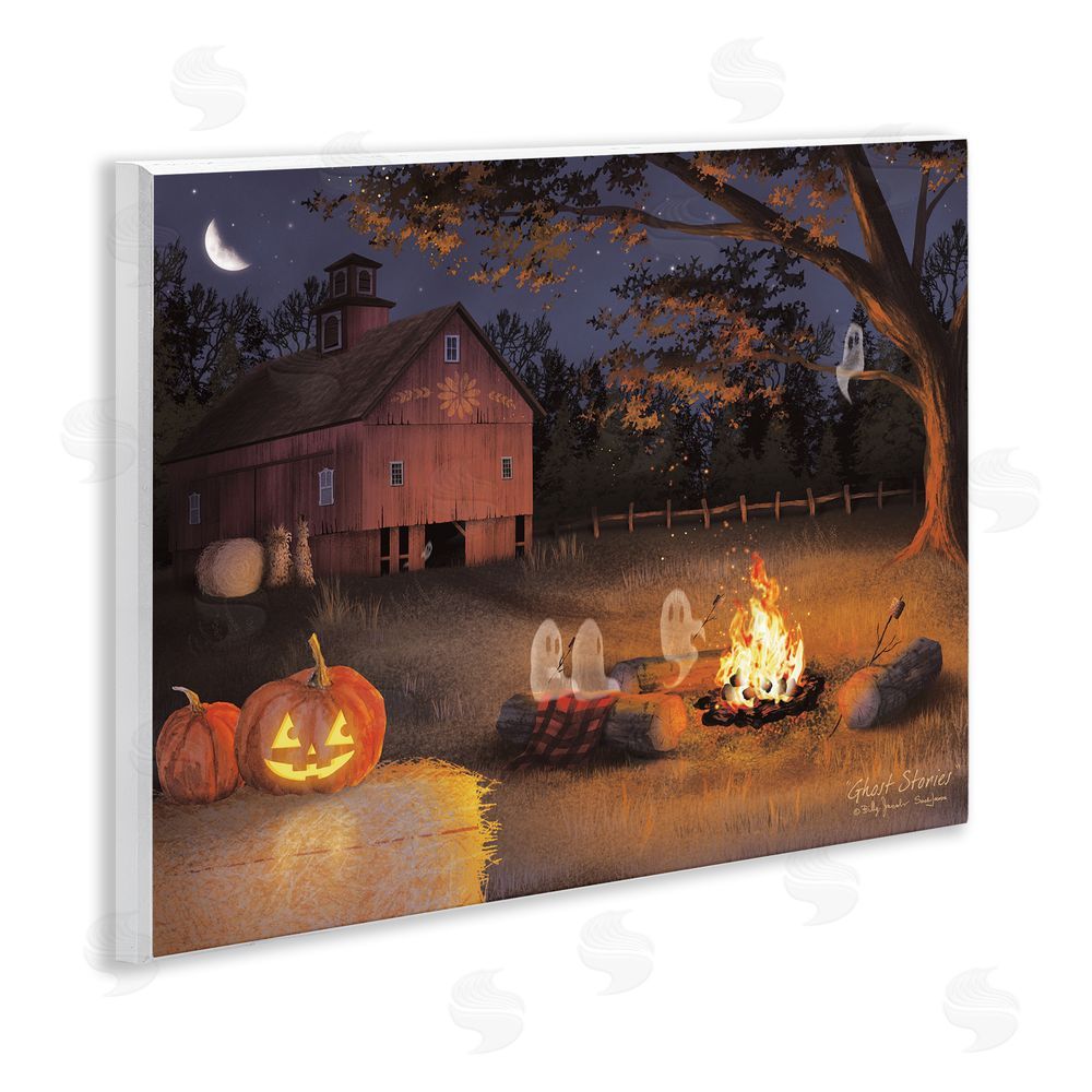 Billy Jacobs Spooky Ghosts & Autumn Campfire Wall Plaque Art Print