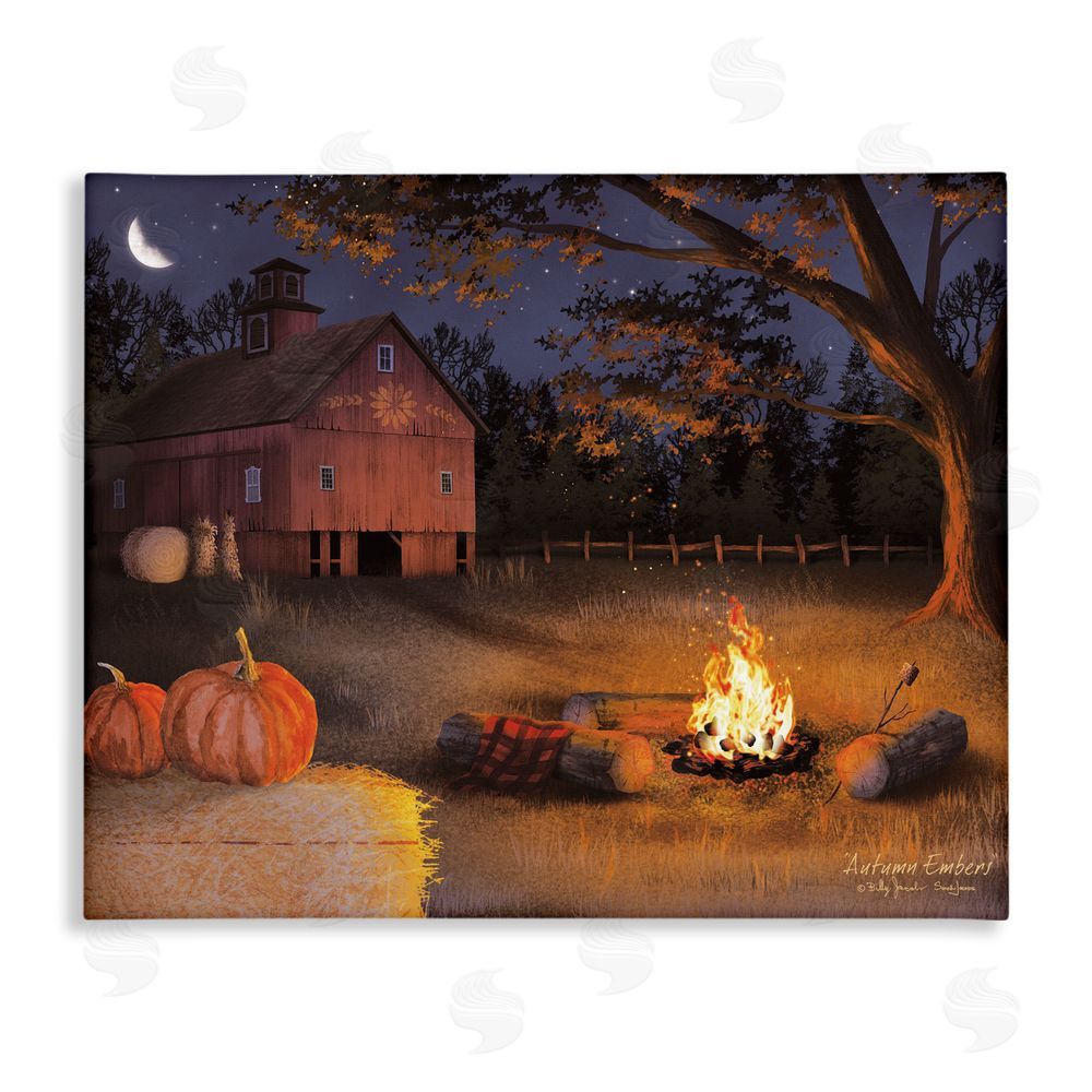 Billy Jacobs Autumn Campfire Embers Canvas Wall Art Print