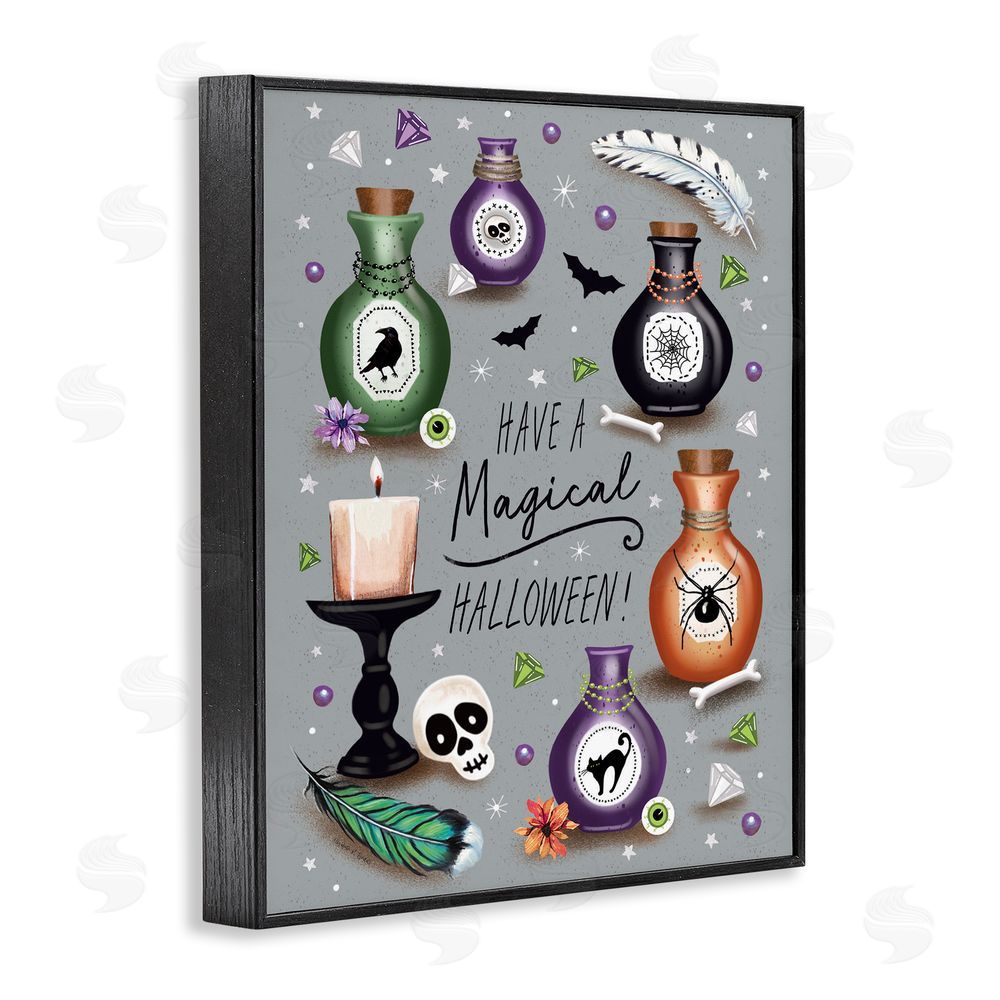 Elizabeth Tyndall Magical Halloween Potions Black Framed Giclee Wall Art Print