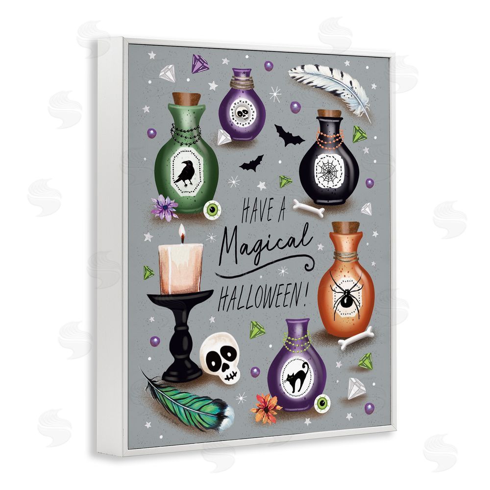Elizabeth Tyndall Magical Halloween Potions White Framed Giclee Wall Art Print