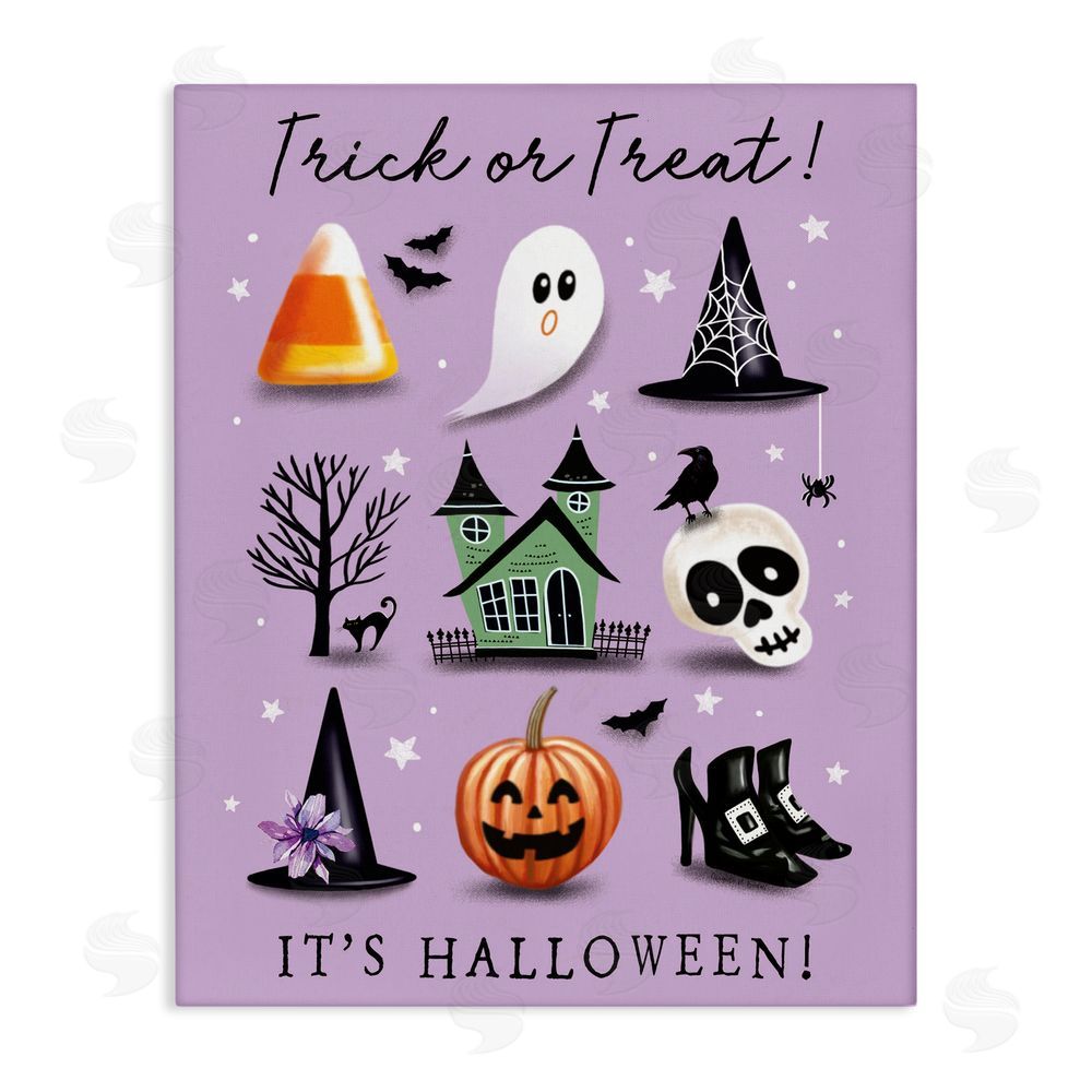 Elizabeth Tyndall Trick Or Treat It's Halloween Canvas Wall Art Print
