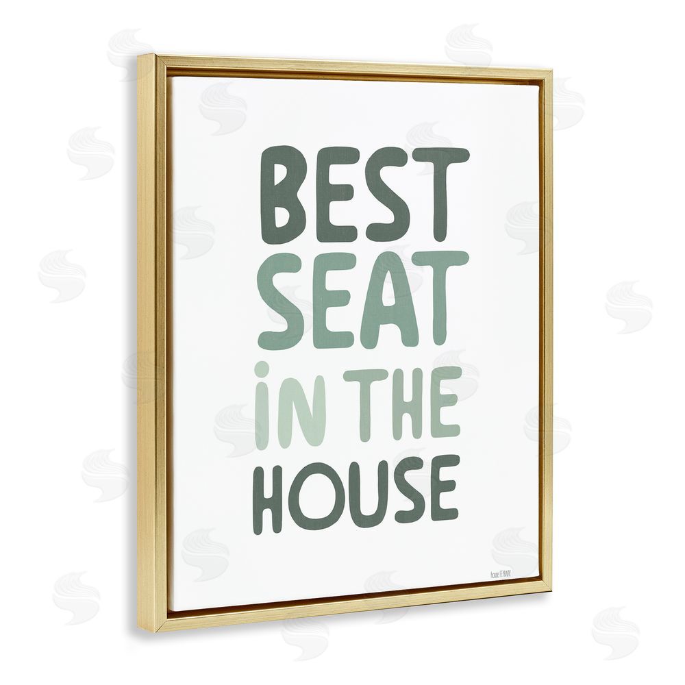 House Fenway Green Best Seat in House Gold Floating Frame Canvas Wall Art Print