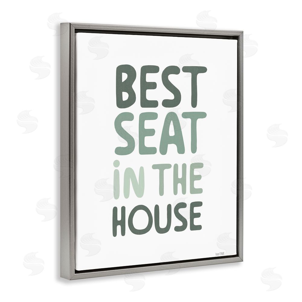 House Fenway Green Best Seat in House Gray Floating Frame Canvas Wall Art Print