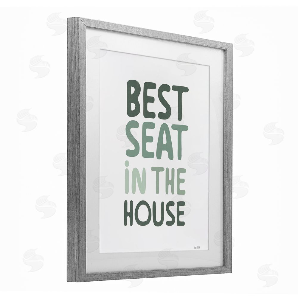 House Fenway Green Best Seat in House Gray Framed Print Under Glass Wall Art