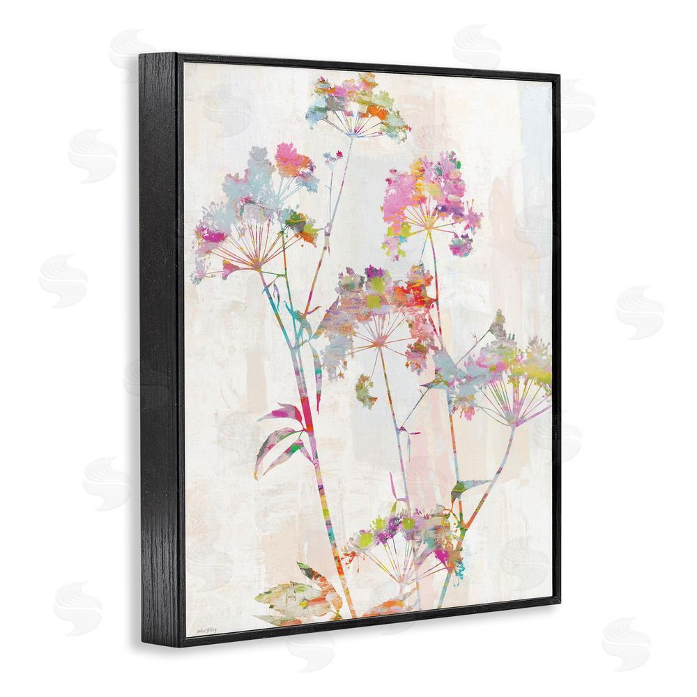 Amber Sterling Kaleidoscopic Delicate Herbs Black Framed Giclee Print Wall Art