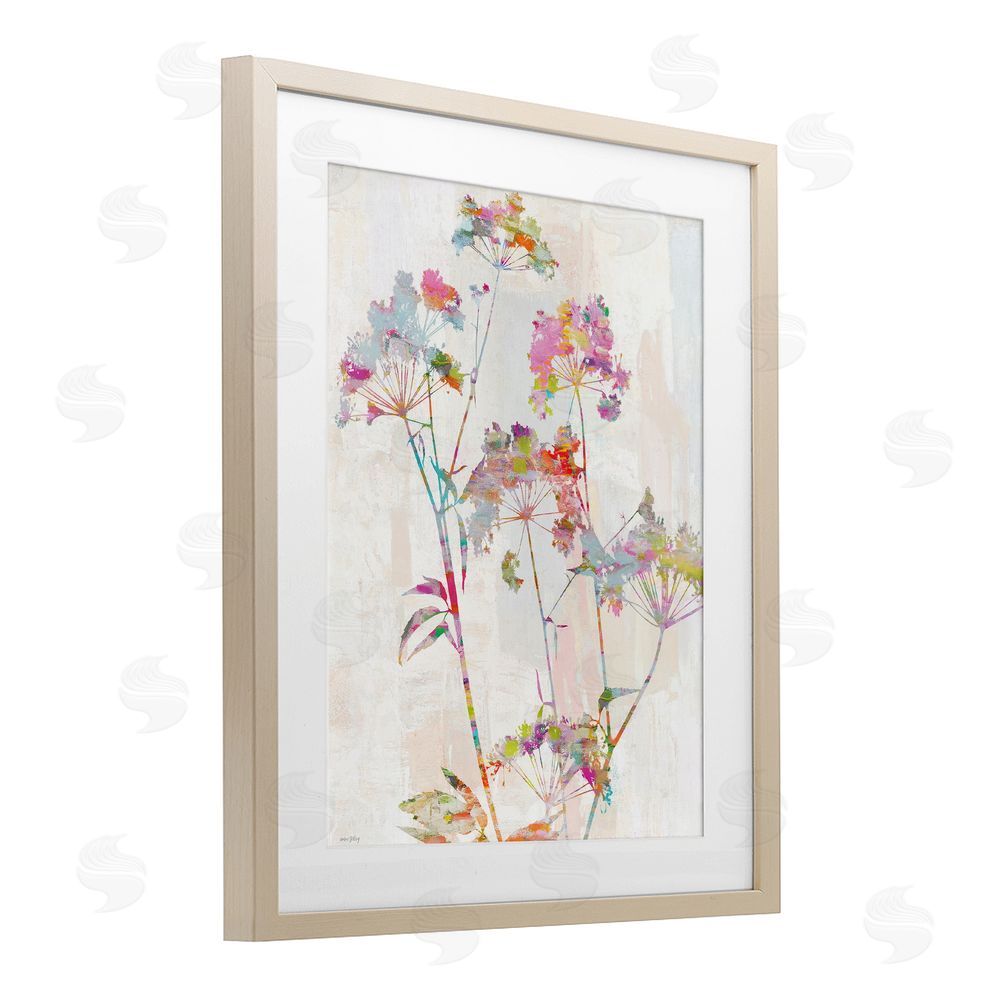 Amber Sterling Kaleidoscopic Delicate Herbs Brown Framed Print Under Glass Wall Art