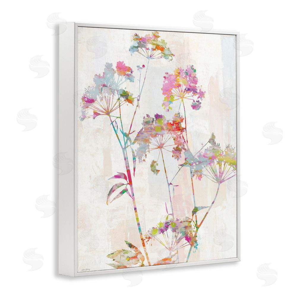 Amber Sterling Kaleidoscopic Delicate Herbs White Framed Giclee Print Wall Art