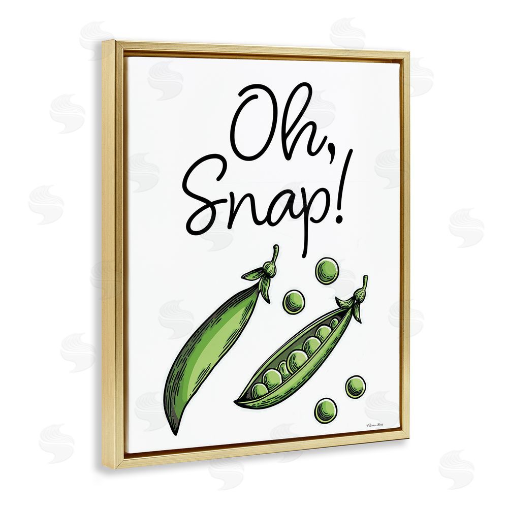 Susan Ball Oh Snap Peas Gold Floating Frame Canvas Wall Art Print