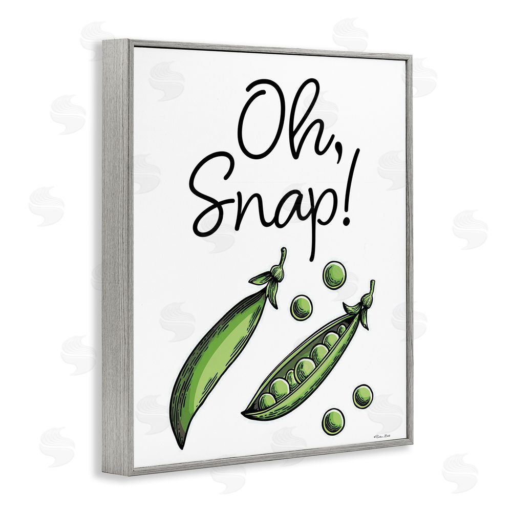 Susan Ball Oh Snap Peas Gray Framed Giclee Wall Art Print