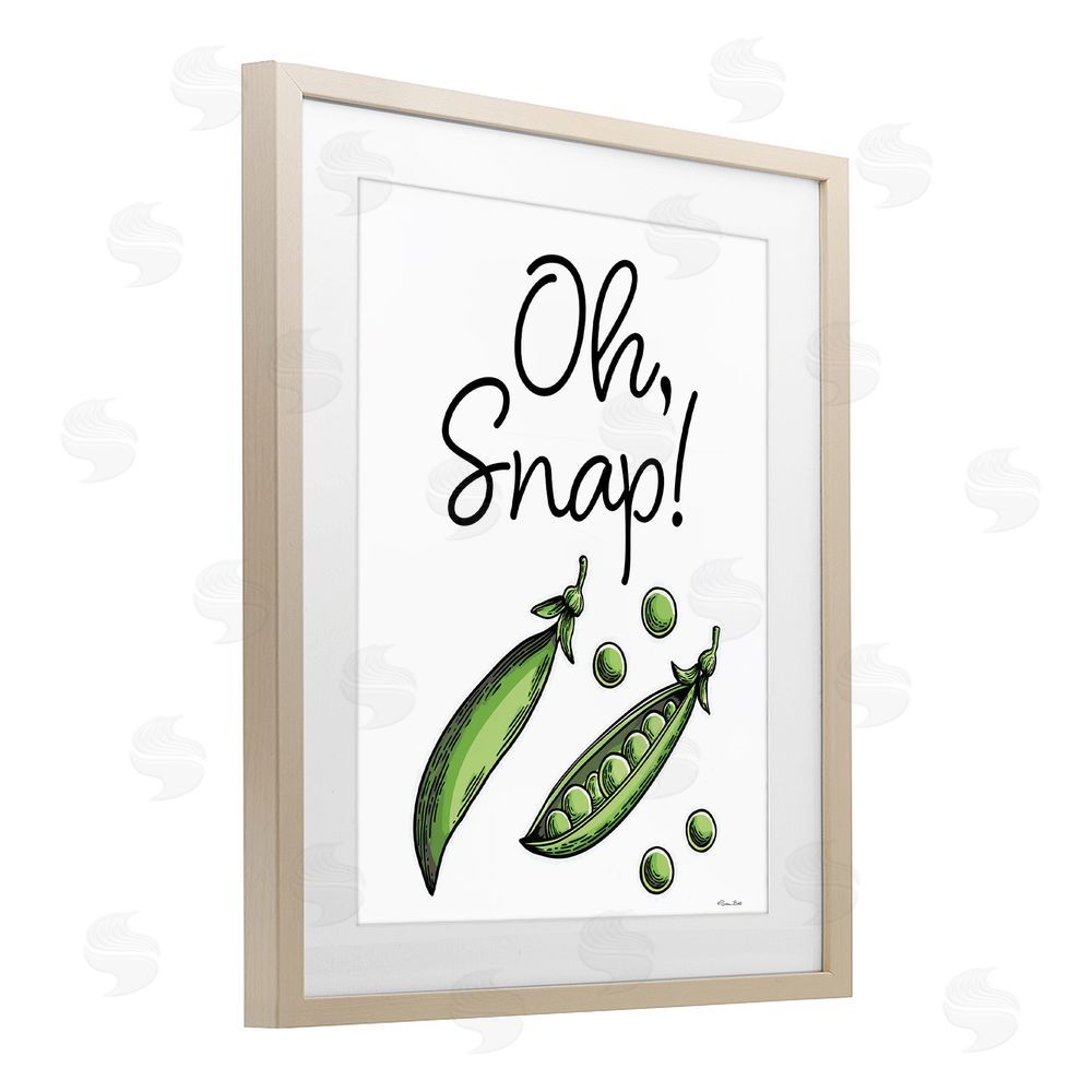 Susan Ball Oh Snap Peas Brown Framed Print Under Glass Wall Art