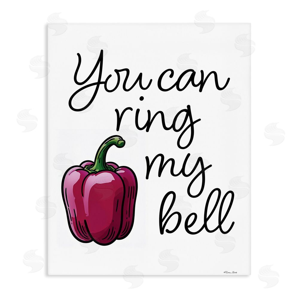 Susan Ball Ring My Bell Pepper Stretched Canvas Wall Art Print