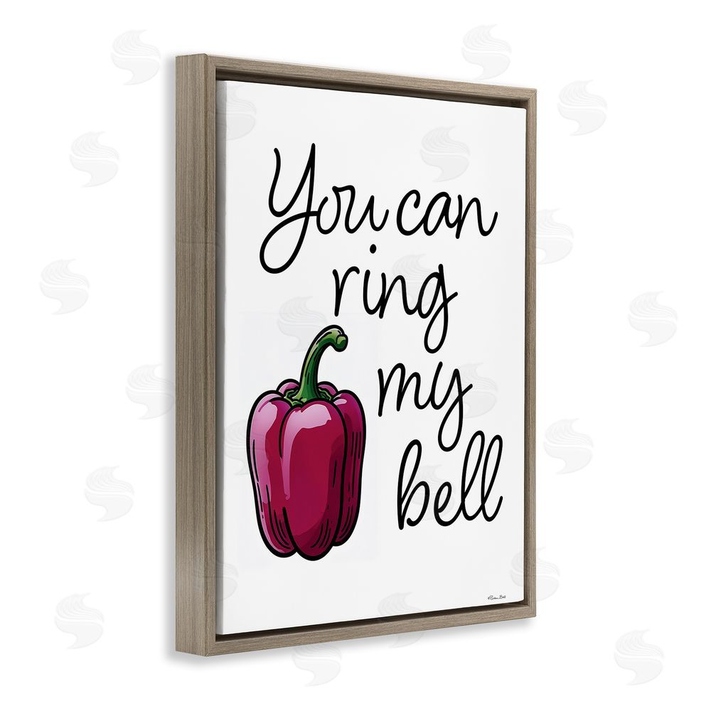 Susan Ball Ring My Bell Pepper Brown Floating Frame Canvas Wall Art Print