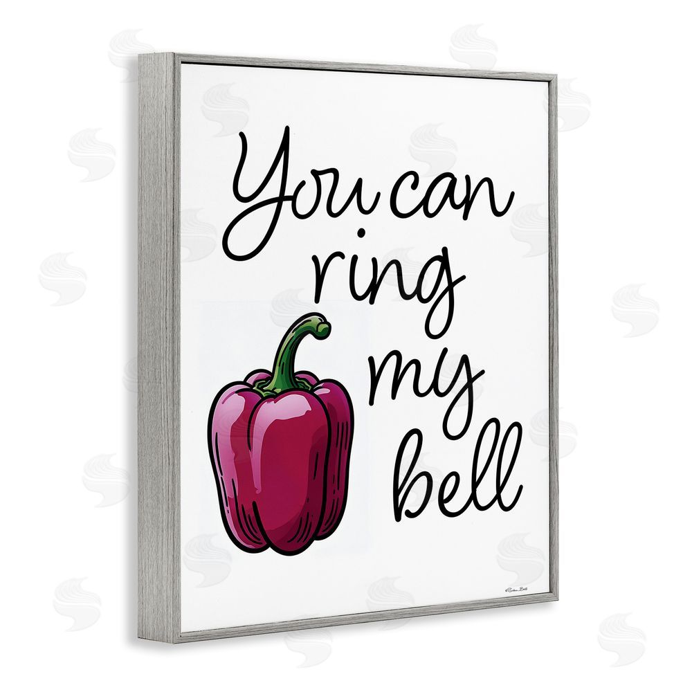 Susan Ball Ring My Bell Pepper Gray Framed Giclee Wall Art Print