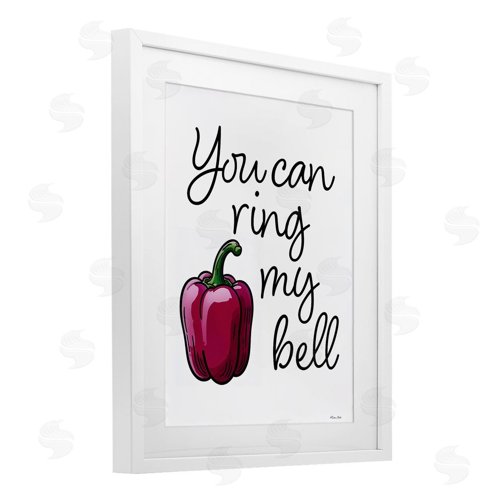 Susan Ball Ring My Bell Pepper White Framed Print Under Glass Wall Art