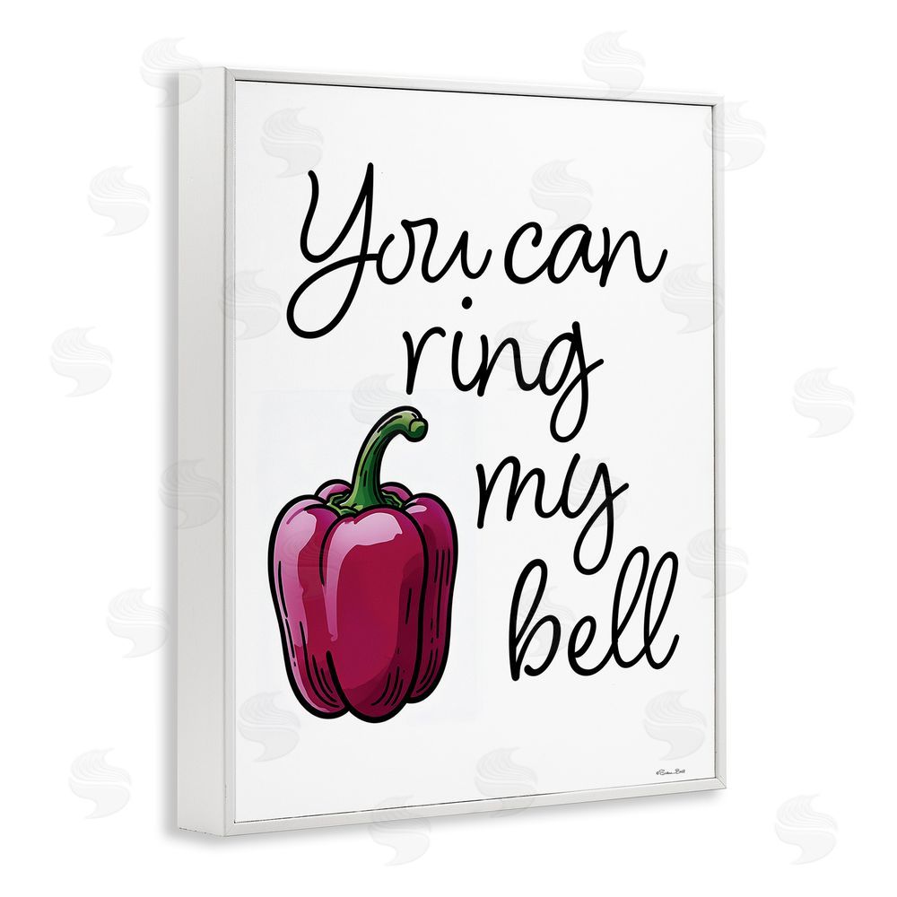 Susan Ball Ring My Bell Pepper White Framed Giclee Wall Art Print