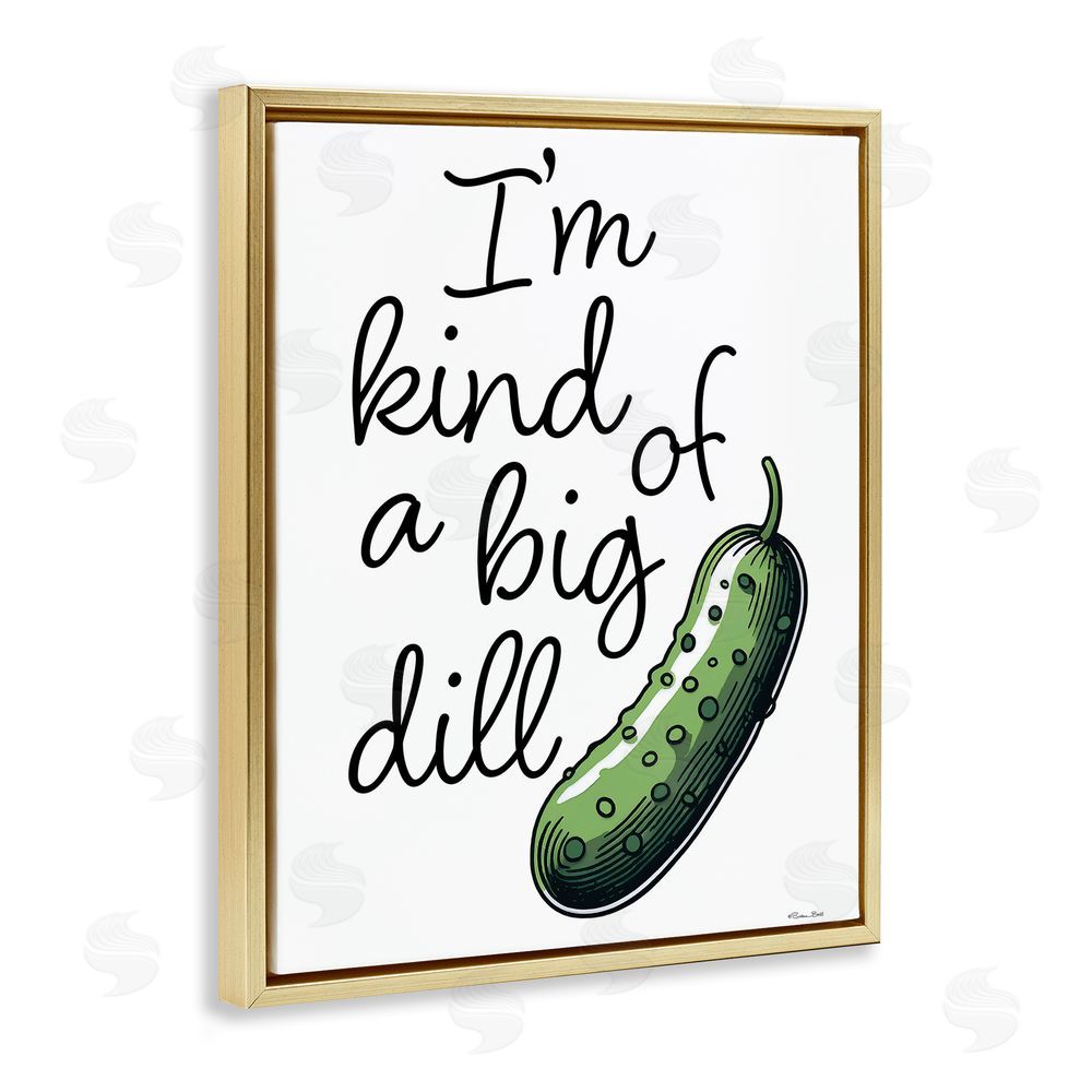 Susan Ball Kind Of A Big Dill Pickle Gold Floating Frame Canvas Wall Art Print
