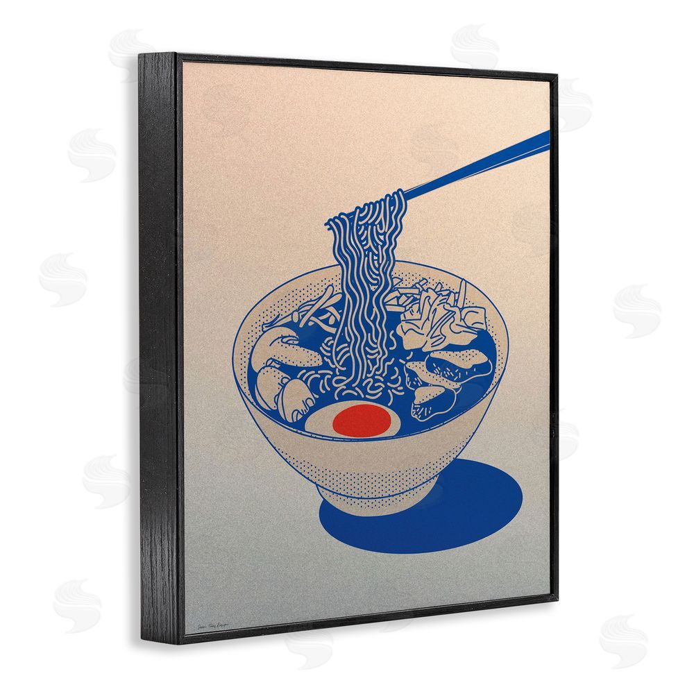 Seven Trees Design Ramen Noodle Bowl Gradient Black Framed Giclee Print Wall Art