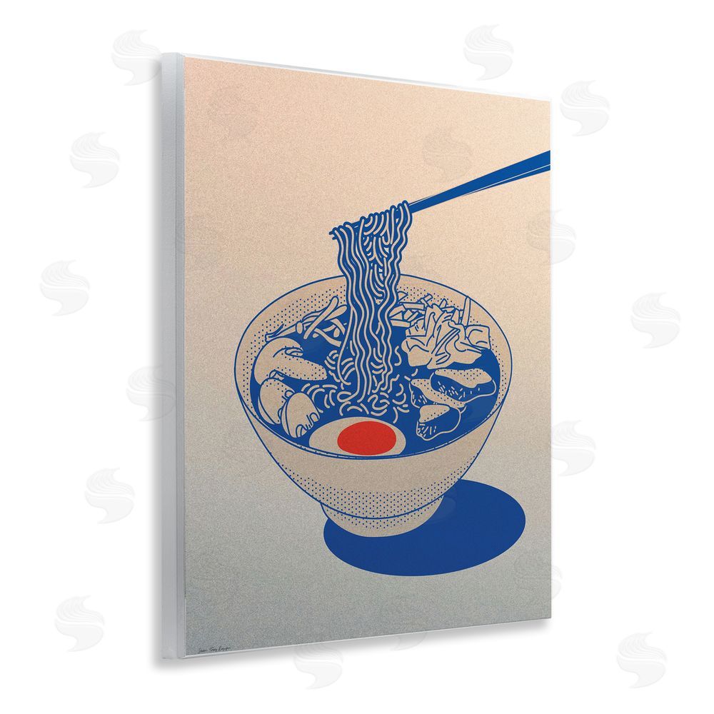 Seven Trees Design Ramen Noodle Bowl Gradient Wooden Wall Plaque Art Print