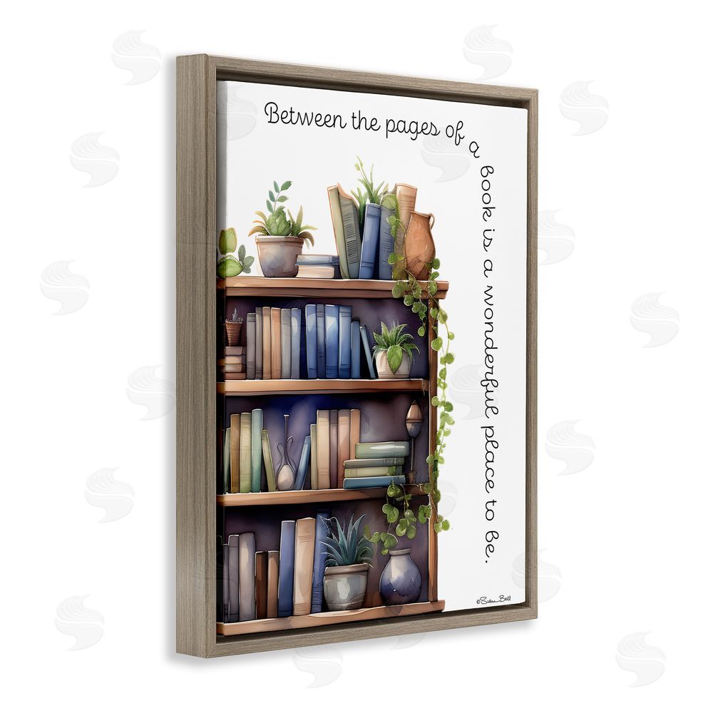 Susan Ball Between The Pages Of A Book Brown Floating Frame Canvas Wall Art Print