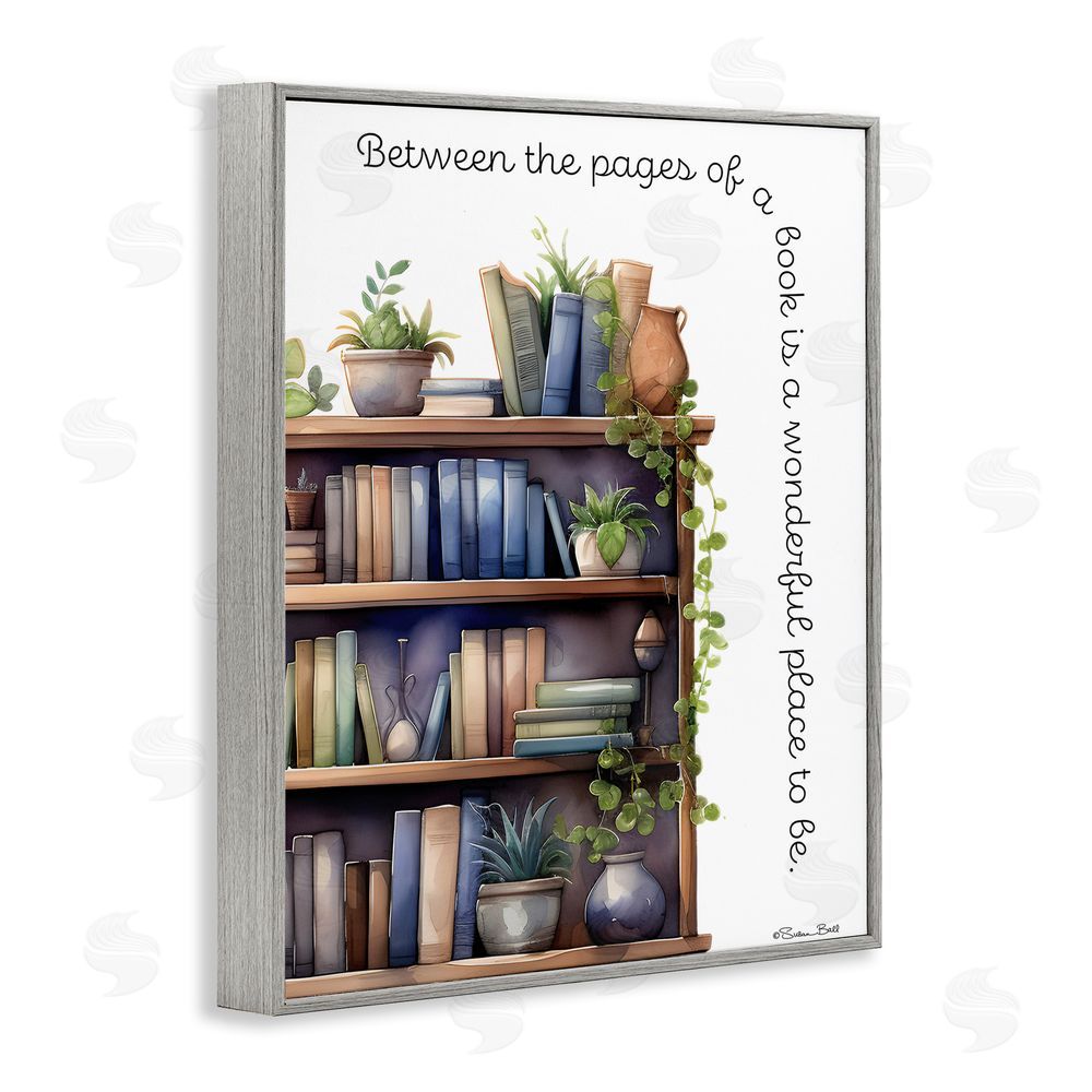 Susan Ball Between The Pages Of A Book Gray Framed Giclee Wall Art Print