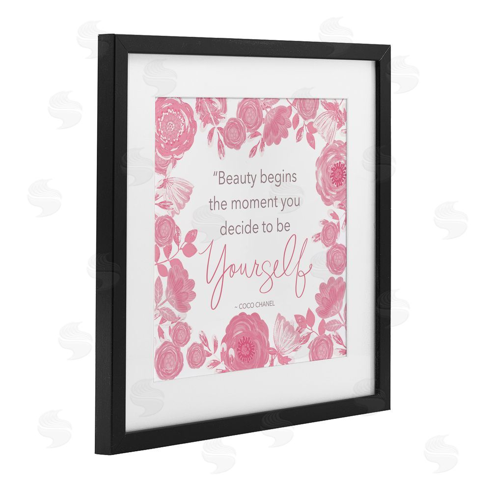 Annie LaPoint Be Yourself Famous Phrase Black Framed Print Under Glass Wall Art