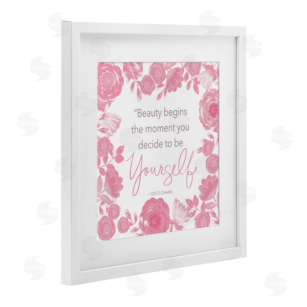 Annie LaPoint Be Yourself Famous Phrase White Framed Print Under Glass Wall Art
