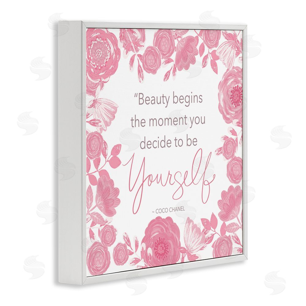 Annie LaPoint Be Yourself Famous Phrase White Framed Giclee Wall Art Print