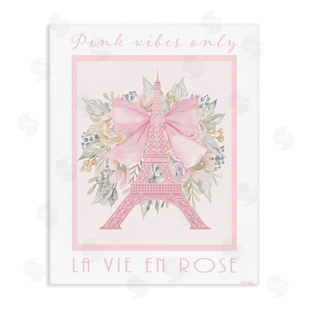 Cindy Jacobs Pink Vibes Only Paris Stretched Canvas Wall Art Print